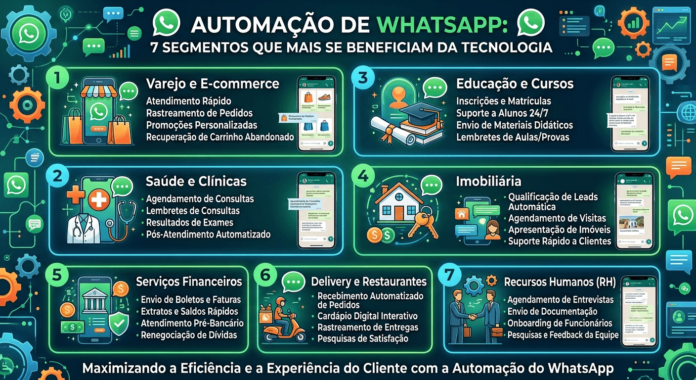Automação de WhatsApp: 7 Segmentos que Mais se Beneficiam da Tecnologia