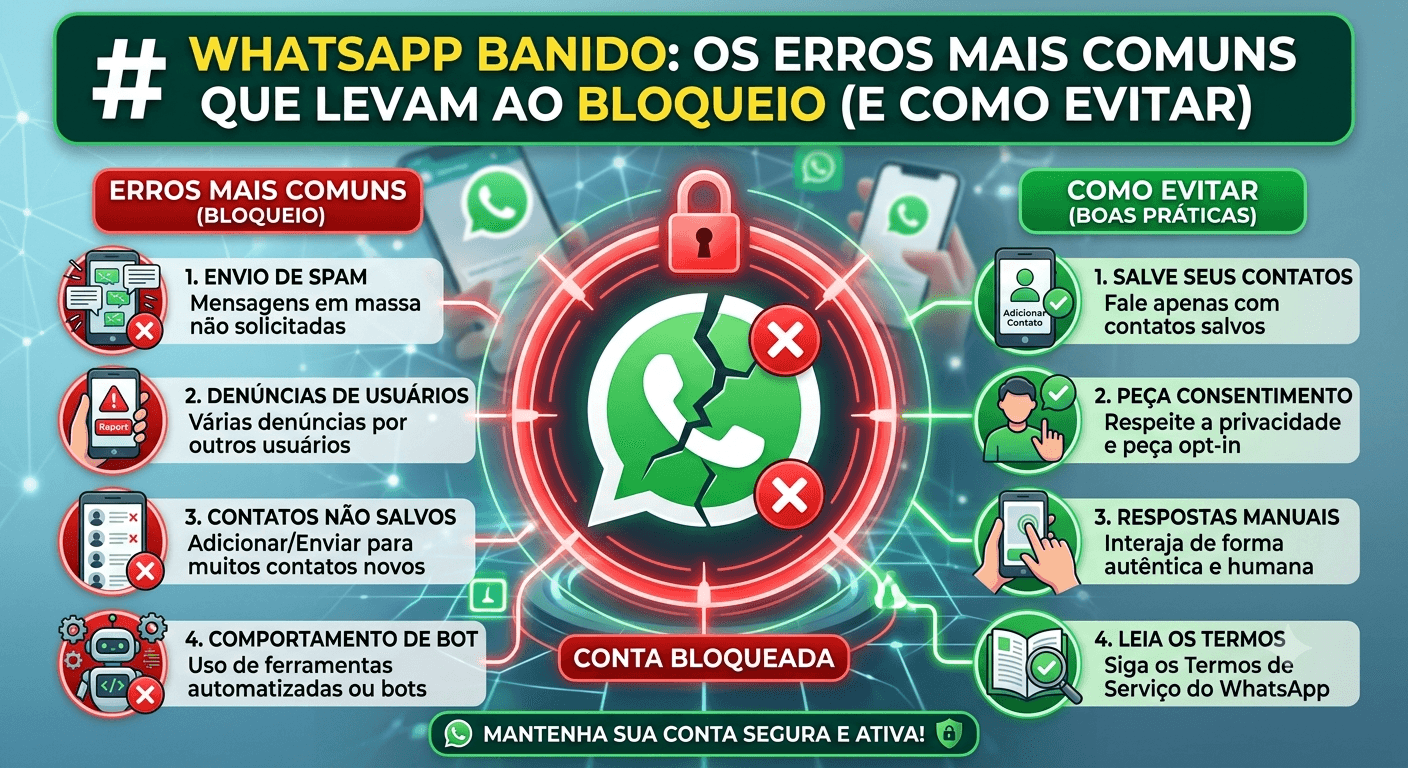 WhatsApp Banido: os erros mais comuns que levam ao bloqueio (e como evitar)